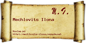 Mechlovits Ilona névjegykártya